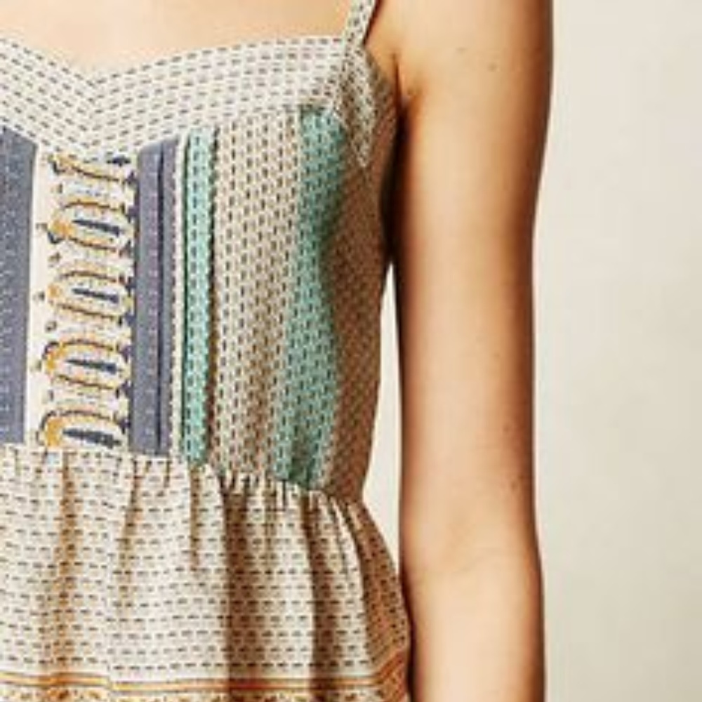 ✨HP✨Anthropologie Montara Silk Printed Tank - Picture 5 of 7